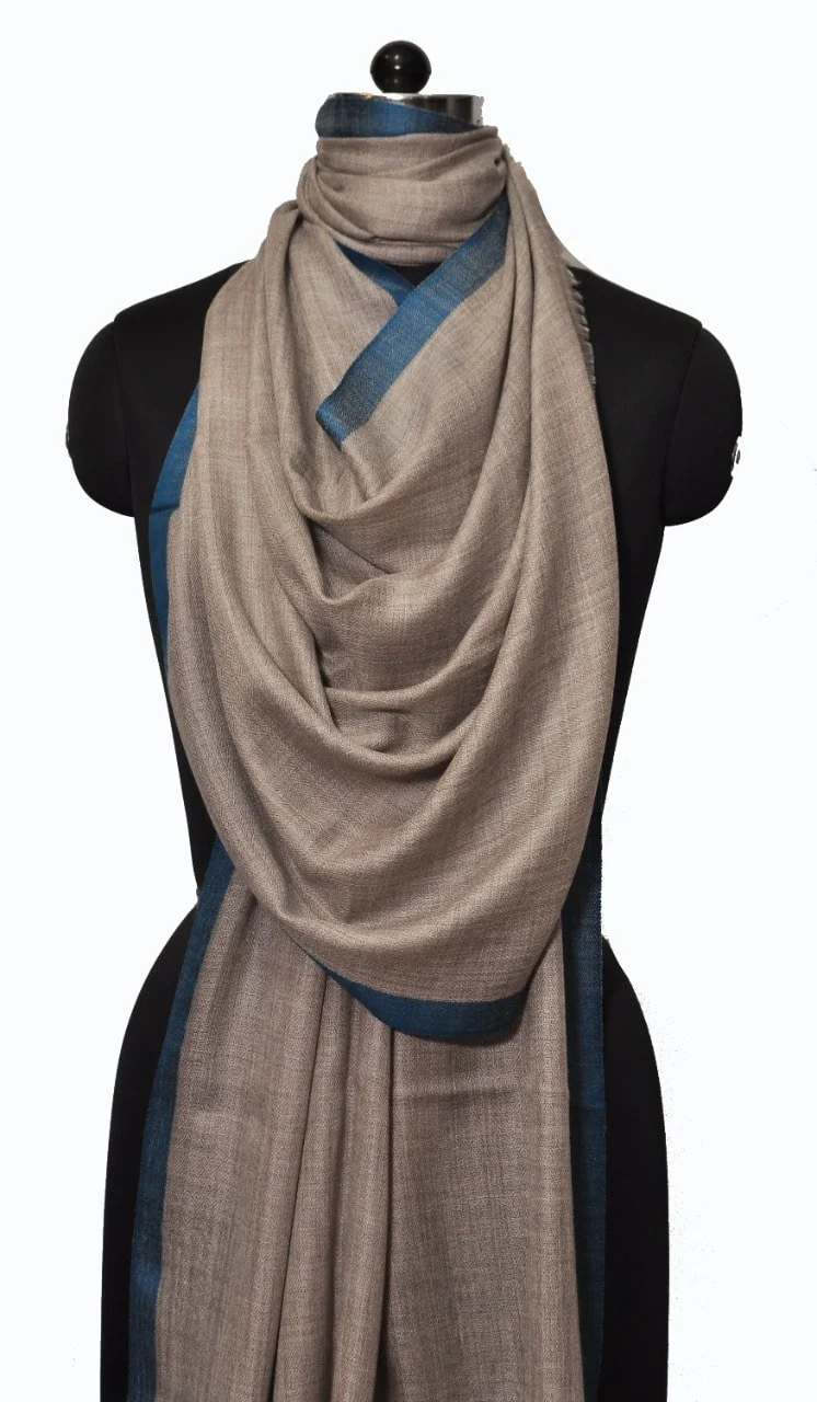 Large Paisleys On Light Grey Pashmina Feel With Tassels - Scarf at   Women's Clothing store